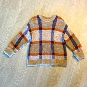 Zara kids fuzzy plaid sweater, size 6/116